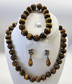 Sterling & 18K Whitney Kelley Tiger's Eye Set