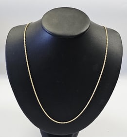 14K Yellow Gold Rope Chain Necklace 6.7 Grams