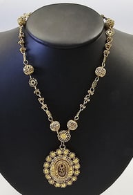 Antique Vintage Phillipines Tambourine Necklace