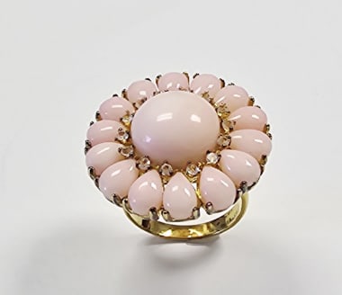 Carol Brodie Gilded Sterling Pink Coral Ring 12.8 (1 of 7)
