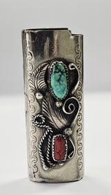 Navajo Nickle Silver Turquoise Lighter Case 20.5 G