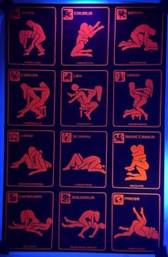 Vintage Blacklight Astrology Sex Poster
