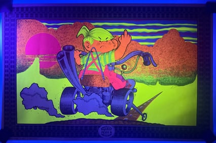 1970 GawdAwful Graphics 'Highway Child' Blacklight Poster by P. Tagno