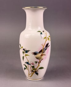 Kakesu Collection Japan Ceramic Vase, Bird on Cherry Blossom