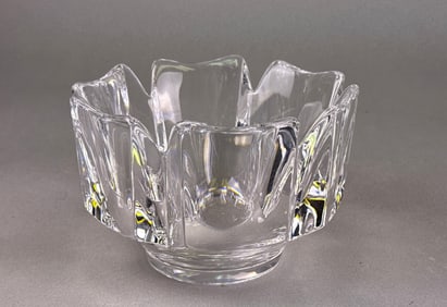Orrefors Sweden Crystal Corona Bowl by Lars Hellsten