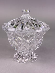 Bohemia 24% Lead Crystal Covered Candy Dish, Czech Republic