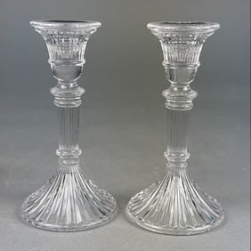 A Pair of Lenox Full Lead Crystal Candlesticks, Made in Austria