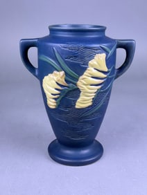Roseville Freesia Pattern Double-Handled Vase, Shape 421-8