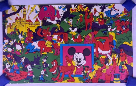 Wally Wood (American, 1927-1981), 'Disneyland Memorial Orgy' Blacklight Offset Lithograph Poster,