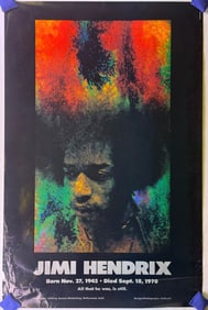An Original Jimi Hendrix Memorial Poster, designed by Raffaelli, 1970