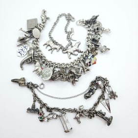 Sterling Charm Bracelets 129 Grams