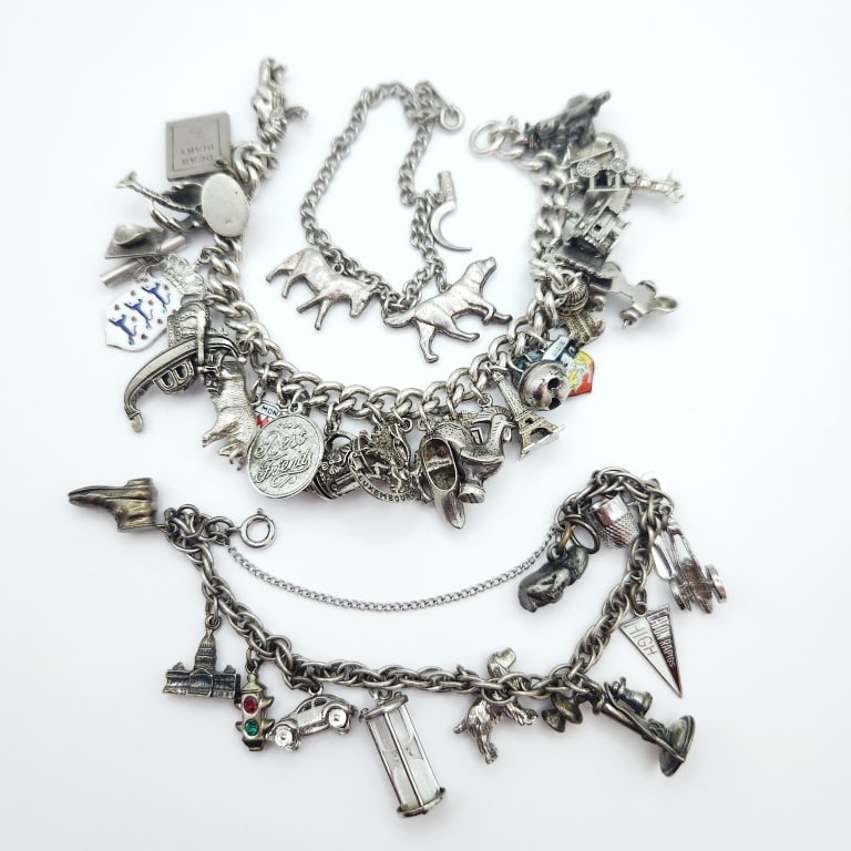 Sterling Charm Bracelets 129 Grams (1 of 10)