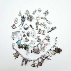 Sterling Charm Bracelets & Charms 112 Grams