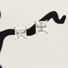 14K Gold CZ Earrings 1.4 Grams