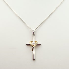 925 Sterling & Vermeil Cross 4.1 Grams