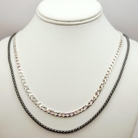 925 Sterling Chains Necklaces 27 Grams.
