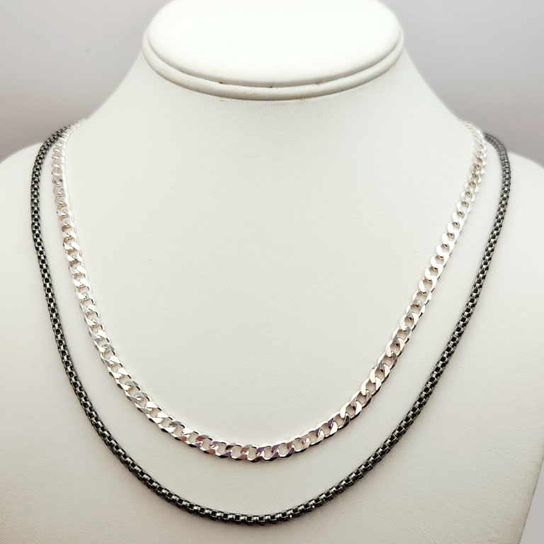 925 Sterling Chains Necklaces 27 Grams. (1 of 9)