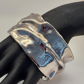 Sterling Wide Bangle Bracelet 75.1 Grams