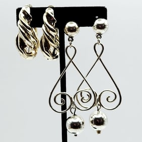 Sterling Silver Earrings 35.7 Grams