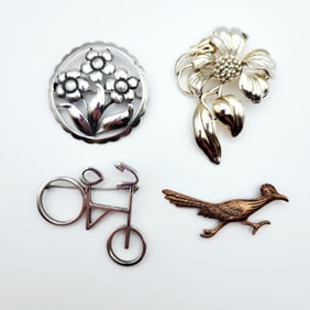 2 Sterling Pins 37 Grams & Silver Tone & Copper