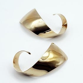 Vermeil Twist Earrings 9.6 Grams
