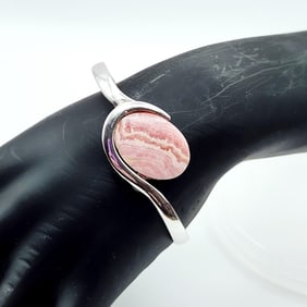 Sterling Rhodochrosite Bracelet 20.7 Grams