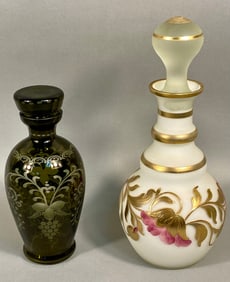 A Pair of Egermann and Late 19th/Early 20th Century Bristol-Style Decorative Glass Decanters