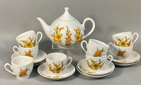 A Scherzer Bavaria Germany Mid-Century Modern Tea and Coffee Set.