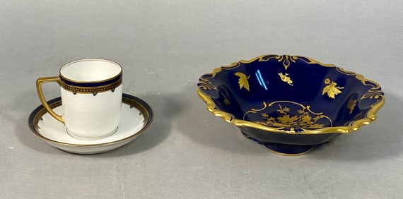 A Group of German Porcelain: An Ilmenau Graf von Henneberg Echt Kobalt Bowl and a Rosenthal Empire