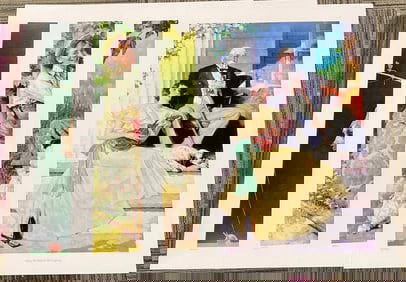 A Set of Four Norman Rockwell Coca-Cola Limited Edition Prints, featuring 'Carry Me Back to Old