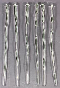 Six Contemporary Clear Glass Icicle Ornaments