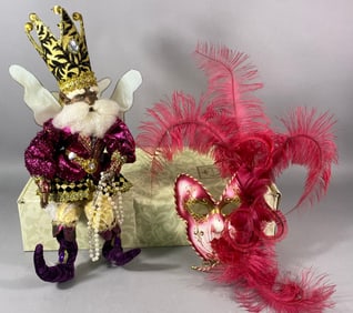A Mark Roberts Fairy of Miracles Figurine and a Venetian Masquerade Mask