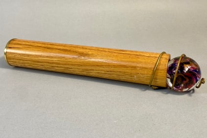 A Contemporary Artisanal Oak and Brass Kaleidoscope