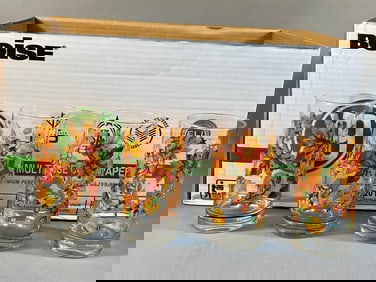 A Set of Twenty-Six Greenbrier Autumn Fall Leaves Drinking Glasses