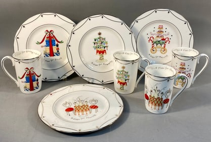 A Collection of Lenox 'Merry and Bright' 'A Time For' Eight-Piece China Dinnerware
