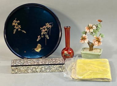 A Group of East Asian Lacquerware and Decorative Items