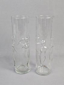 A Pair of Libbey 'La Femme' Dancing Nude Highball Glasses