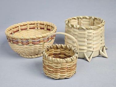 Three Small Splint Baskets Including One by Katie Sickles