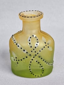 Mary-Melinda Wellsandt Sandblasted Signed Glass Bud Vase