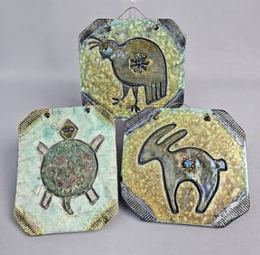 Three Contemporary Ceramic Wall Plaques by J. Wasechek, 2005
