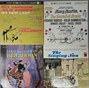 A Collection of Four Vintage 12-inch Vinyl LP Records, including Lerner and Loewe's Brigadoon: An
