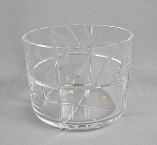 A Cut Crystal Bowl Signed by Lindblad for Kosta Boda