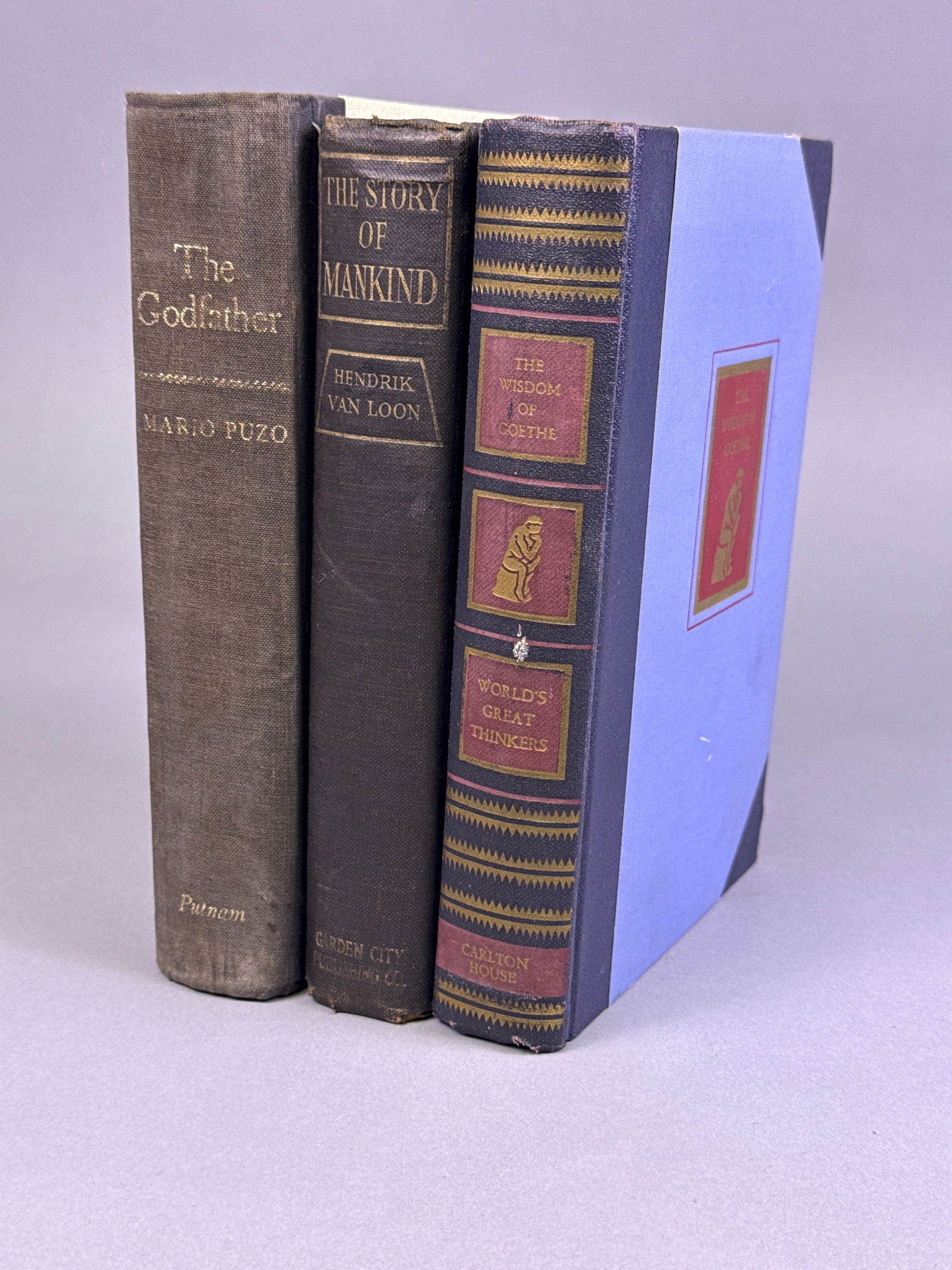 Three Hardcover Books: The Godfather, The Story of Mankind, and The Wisdom of Goethe (1 of 8)