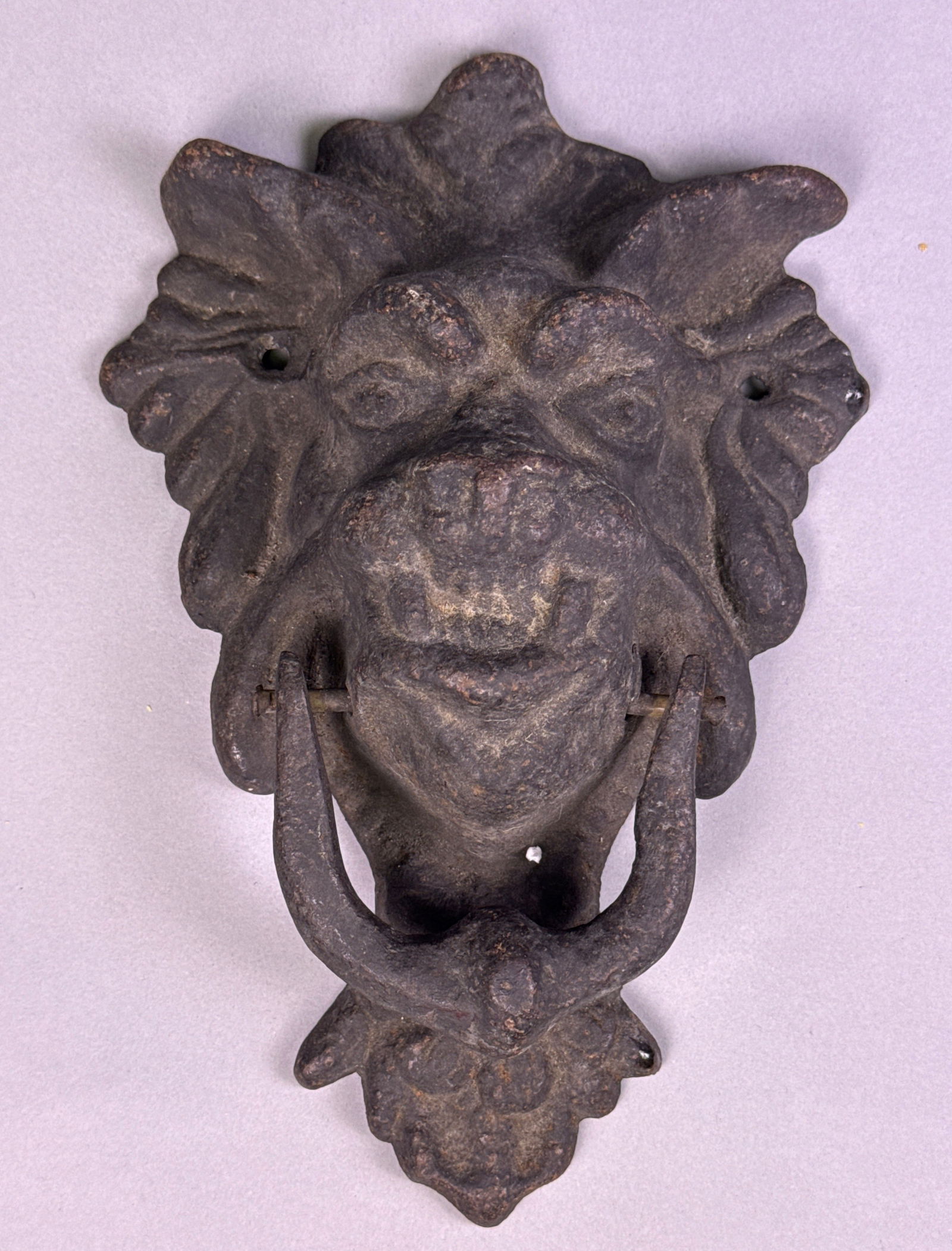 An Antique Cast Iron Lion Head Door Knocker (1 of 12)