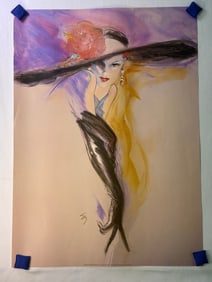 Richard Ely 'Black Gloves' Offset Lithograph Poster, 1989