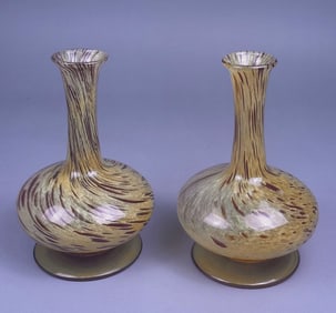 A Pair of Italian Murano Style Art Glass Vases
