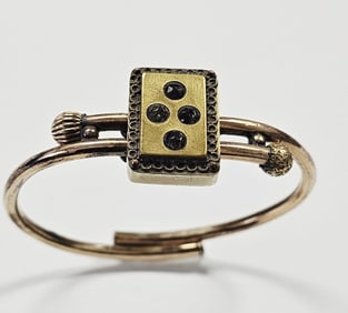 Victorian Early Pat 1879 Hinged Cuff Bracelet