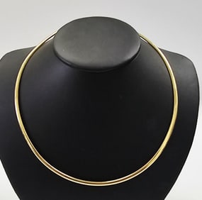 14K Yellow Gold Omega Necklace