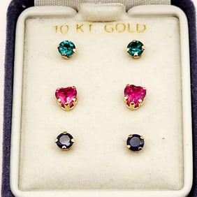 10K Gemstone Earrings 1.2 Grams