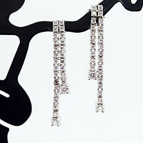 14K Gold Diamond Earrings 3.7 Grams